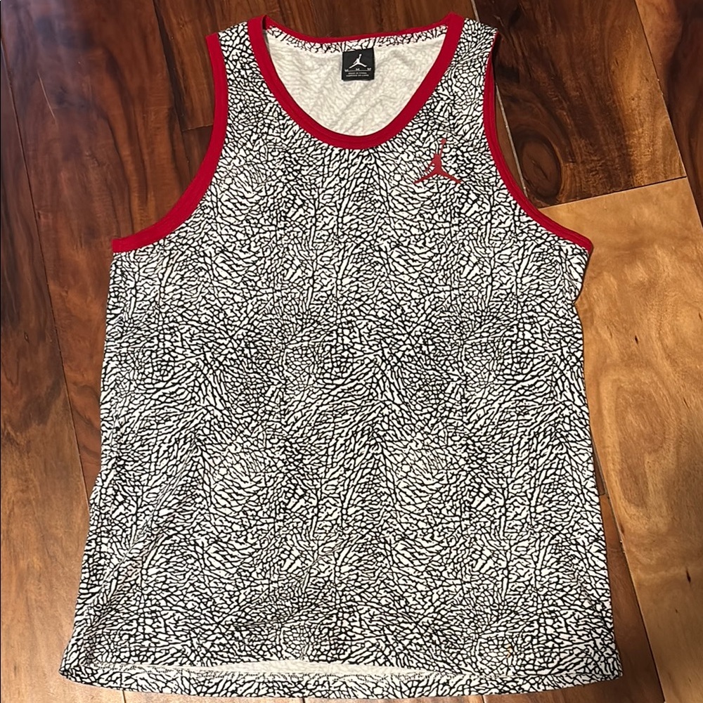 Jordan Men’s Red and White Tank Top